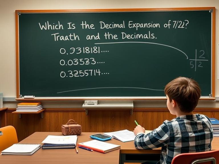 which is the decimal expansion of 7/22​