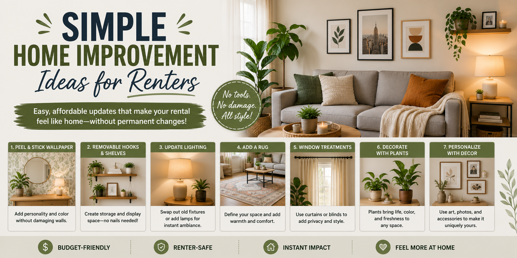 simple home improvement ideas for renters