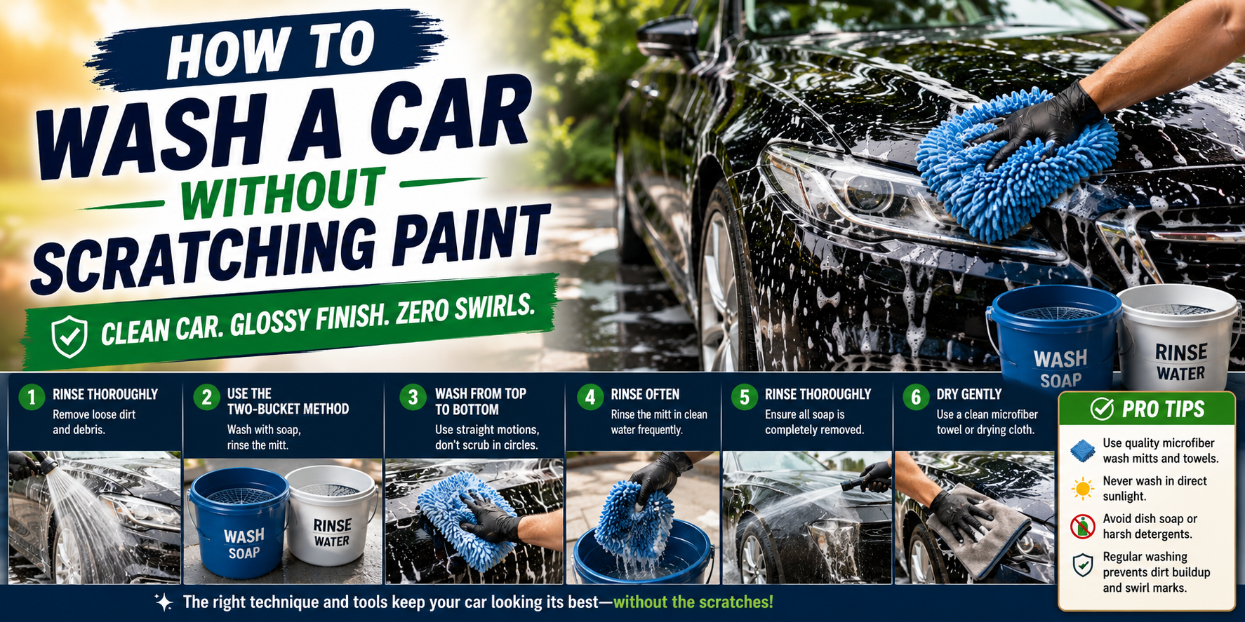 How to Wash a Car Without Scratching Paint