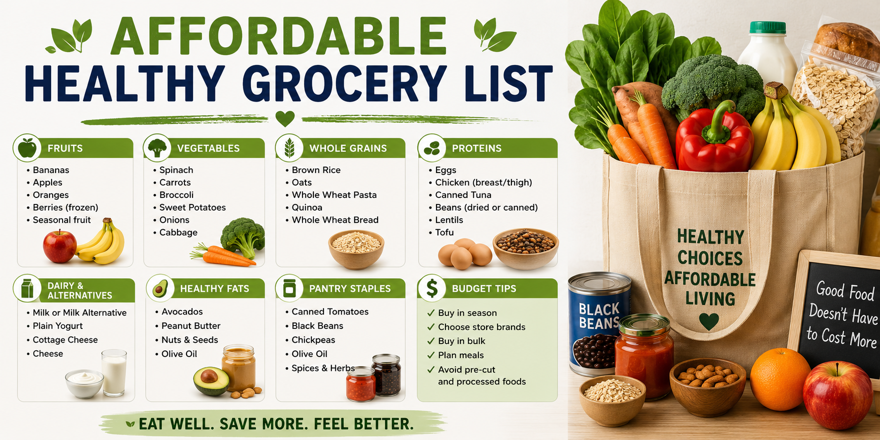affordable healthy grocery list