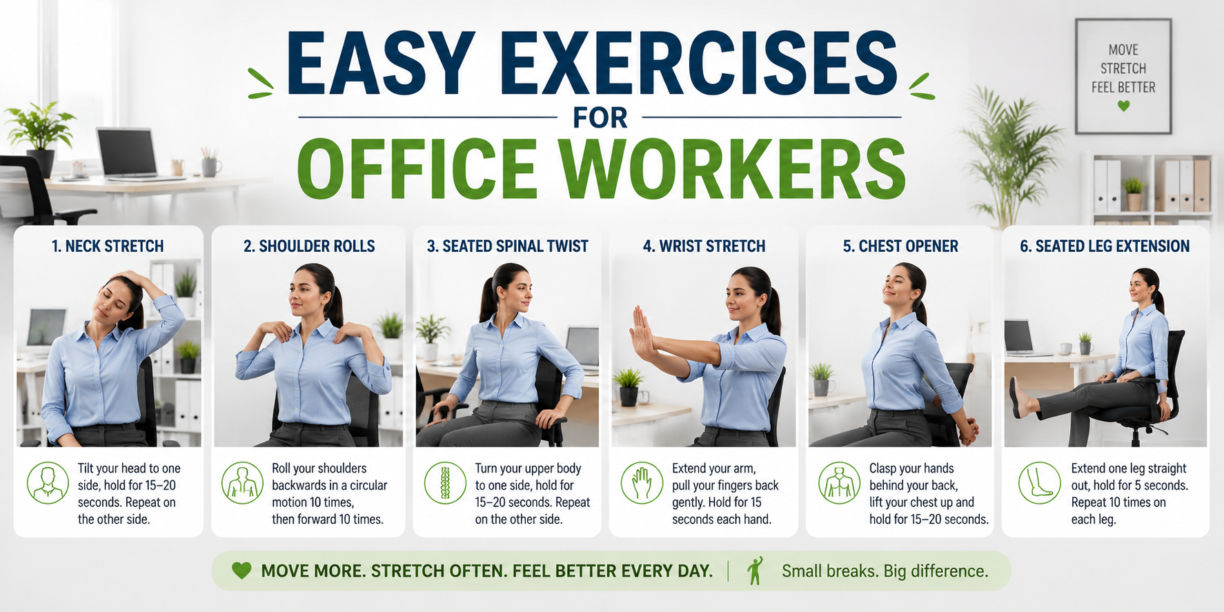 easy exercises for office workers